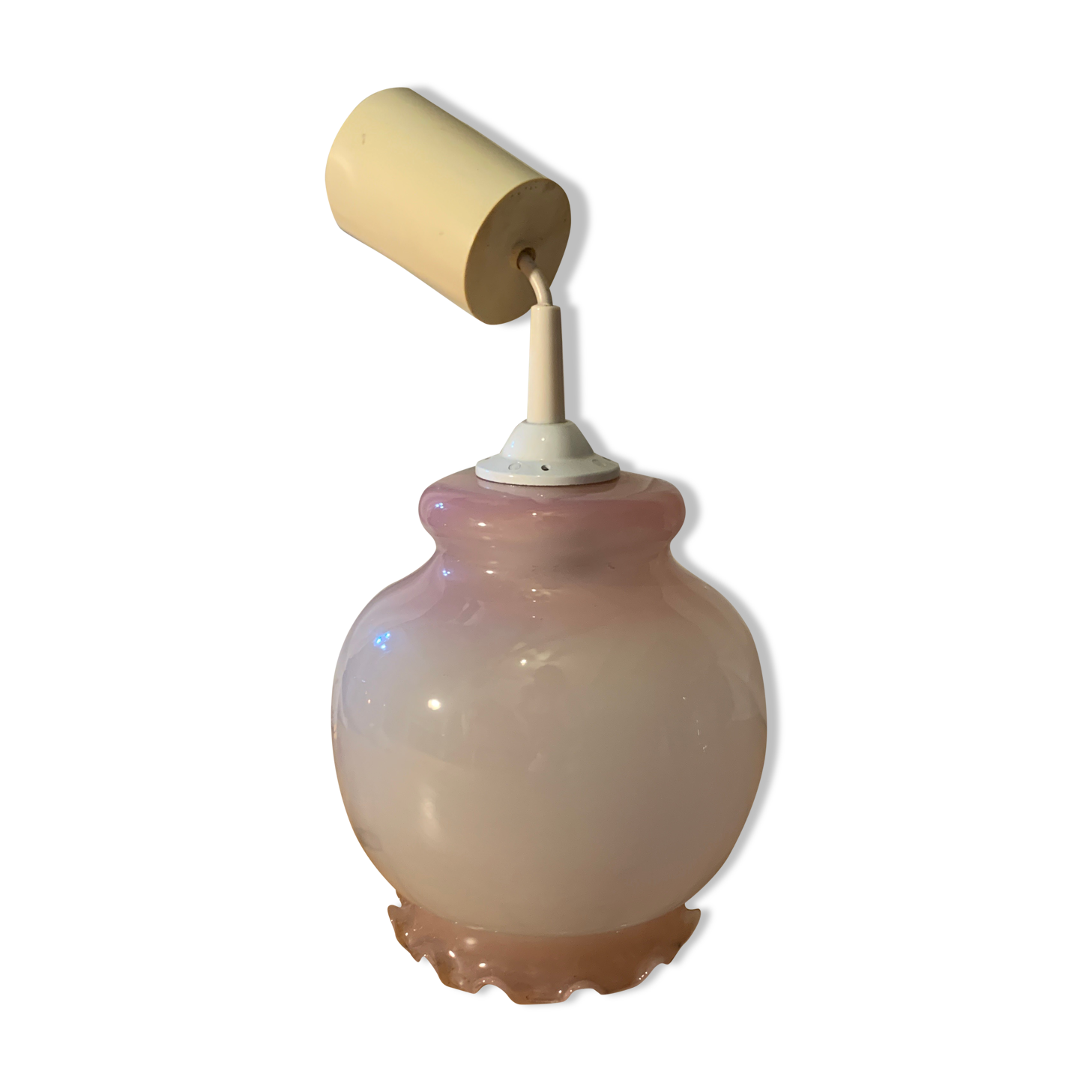 Vintage pink opaline pendant light