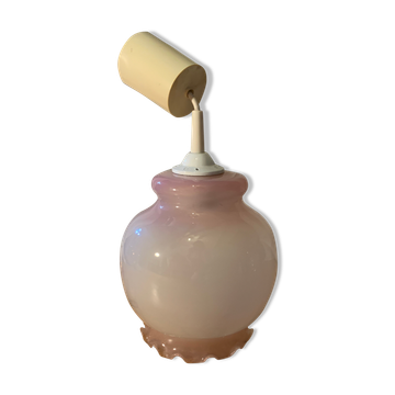 Vintage pink opaline pendant light