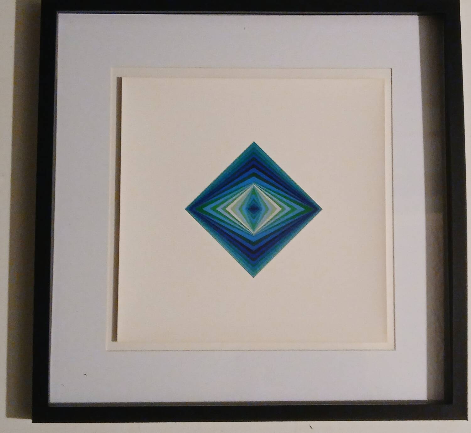 Tableau Vintage Art Optique - Victor Vasarely - Frame 40x40cm