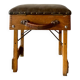 Old foldable fisherman's stool in wood and leather