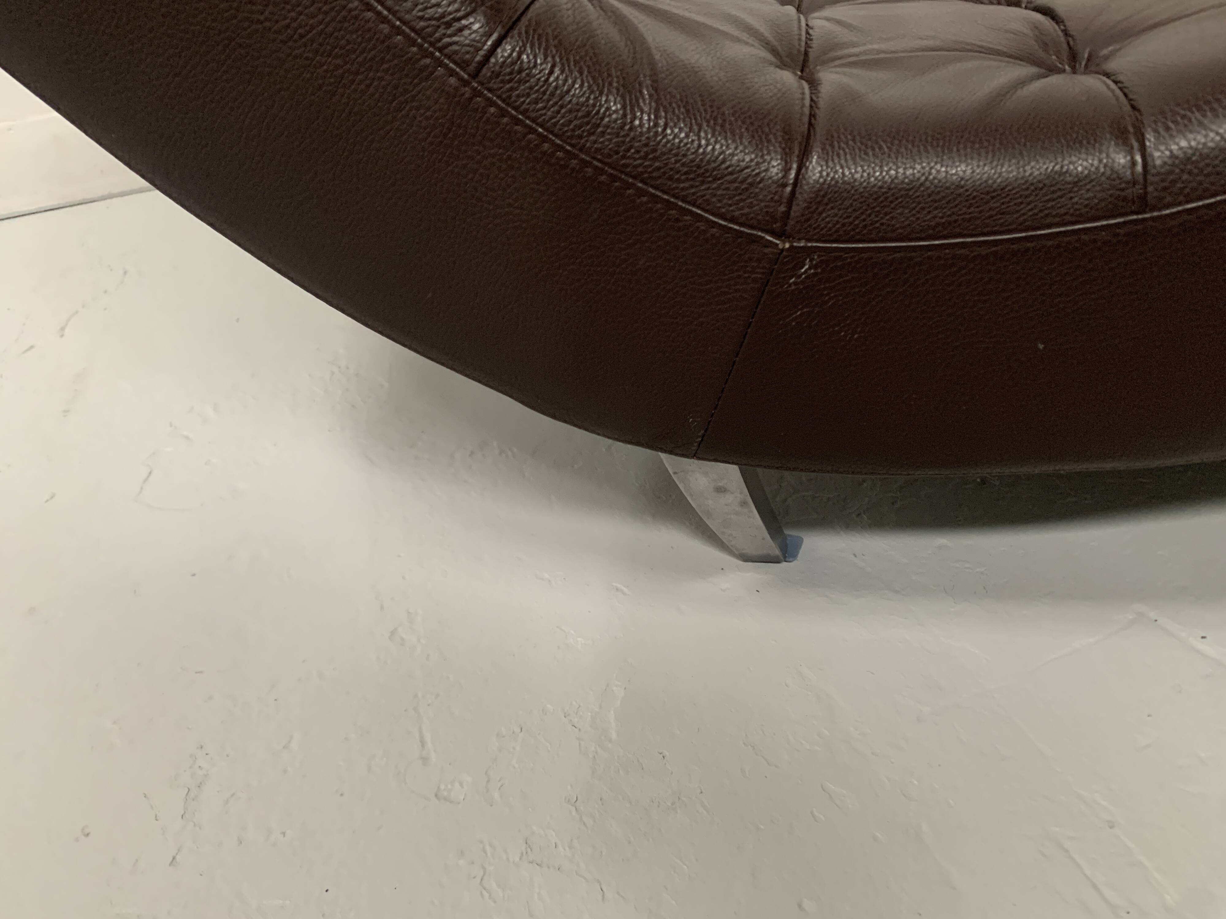 20th century black leather checkerboard relaxation bench