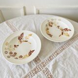 Set of 2 Sarreguemines earthenware soup plates