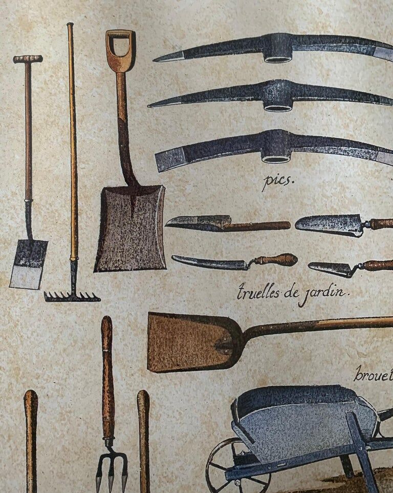 Lucien Dautrey, gardening tools, engraving, nineteenth century