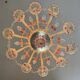 Venetian chandelier in multi-colored Murano glass, 10 light arms, circa 18