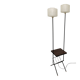 1950s-60s floor lamp with 2 lights - shelf - magazine holder