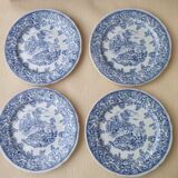 Set of 4 dessert plates in earthenware " English Style "