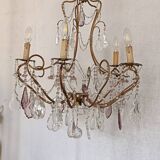 Chandelier with colored tassels
