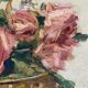 Old painting, still life with roses and oranges, signed circa 1950.