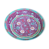 Vintage Mun Chou Longevity Chinese Plates