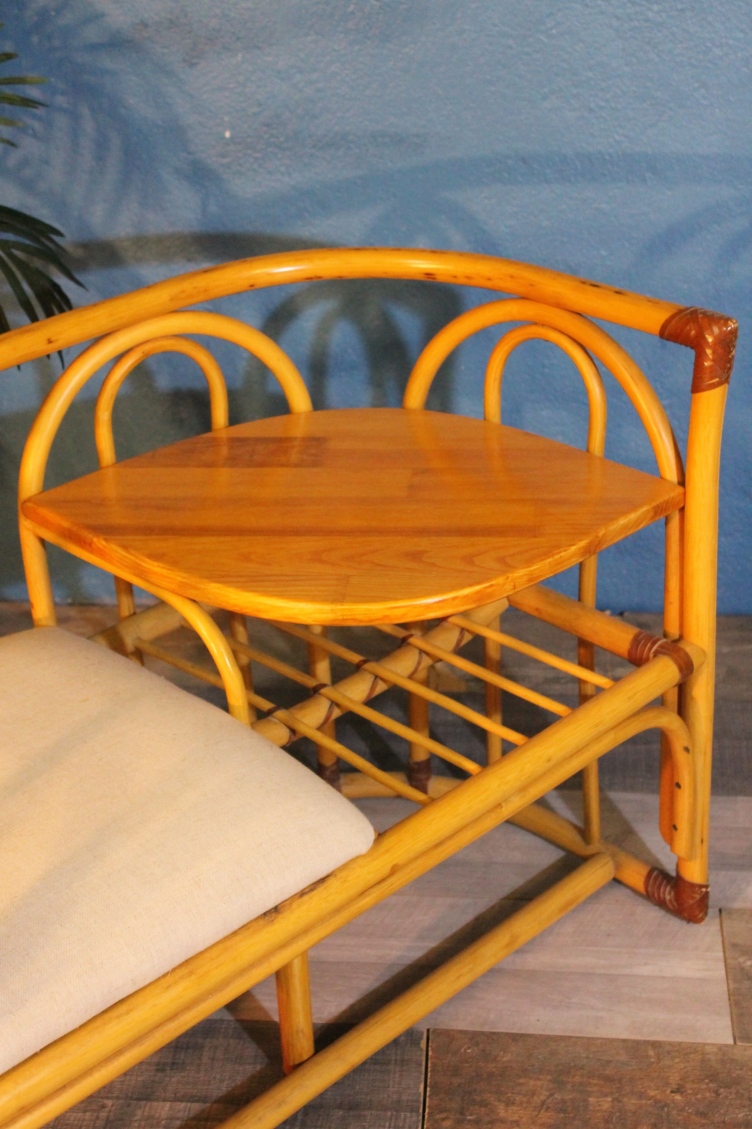 1-seat rattan bench 1980s