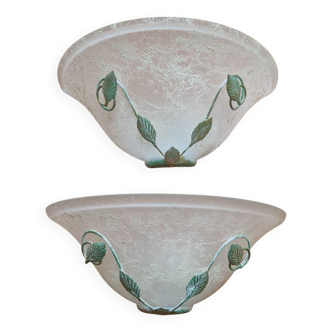 2 floral wall lights