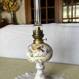 Moustiers earthenware decor kerosene lamp