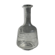 Small glass bottle vase with engraved geometric patterns vintage H16.5