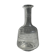 Small glass bottle vase with engraved geometric patterns vintage H16.5