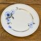 9 white porcelain plates of art deco blue flower limoges