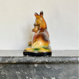 Vintage doe sculpture signed Angelo Biagoni - statue of doe and her fawn - plaster sculpture