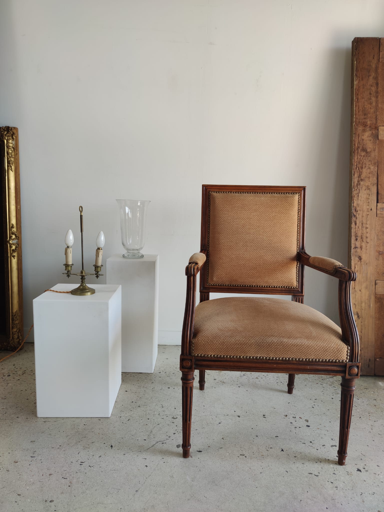 Louis XVI Jacob style armchair beige trim