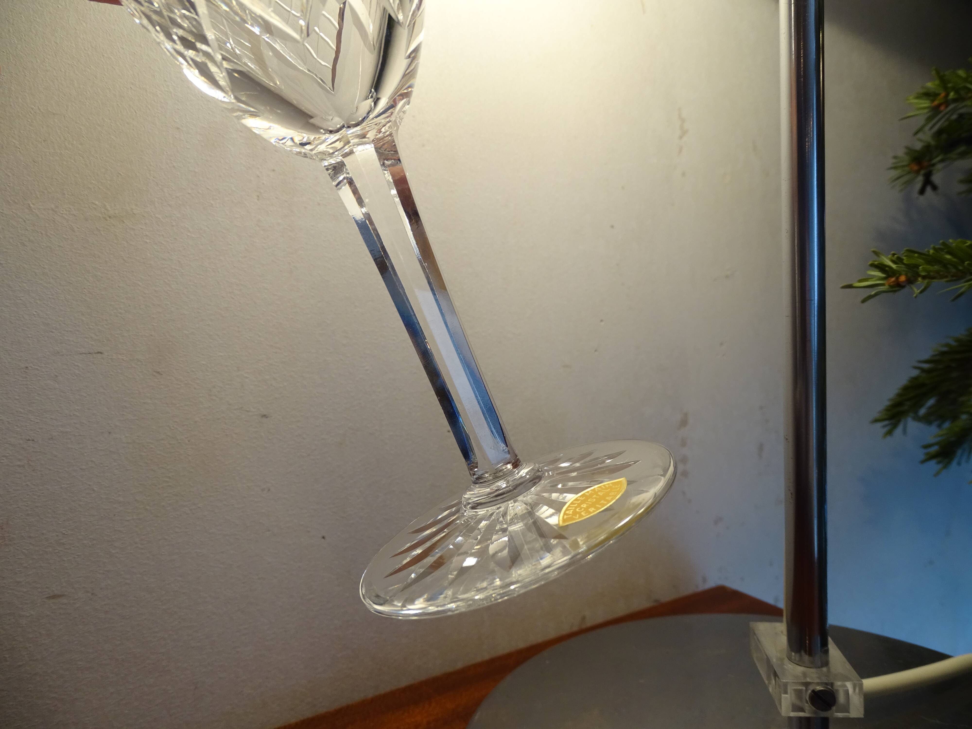6 antique cut crystal water glasses from Lorraine
