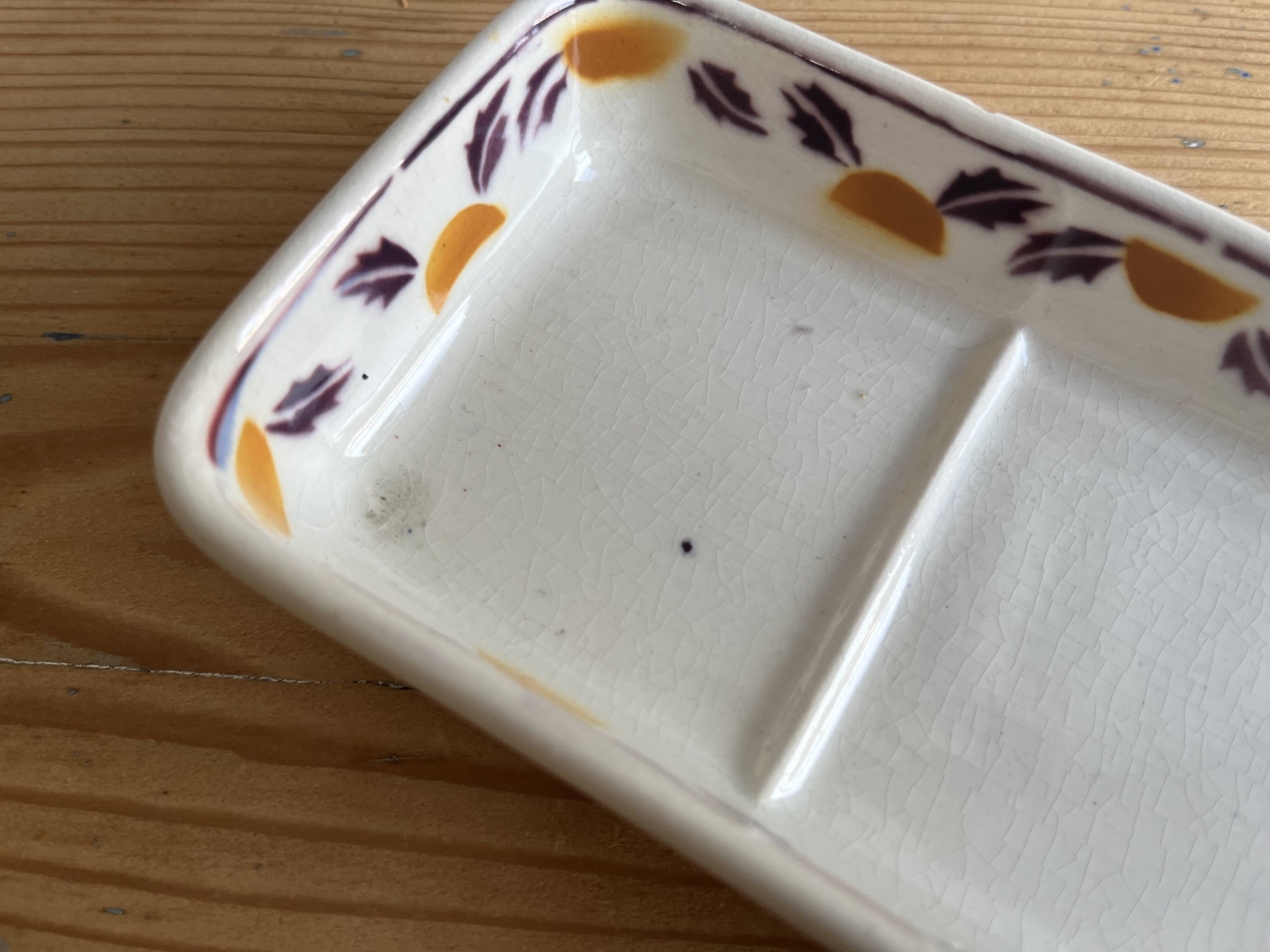 Bathroom set / earthenware soap dish Digoin Sarreguemines