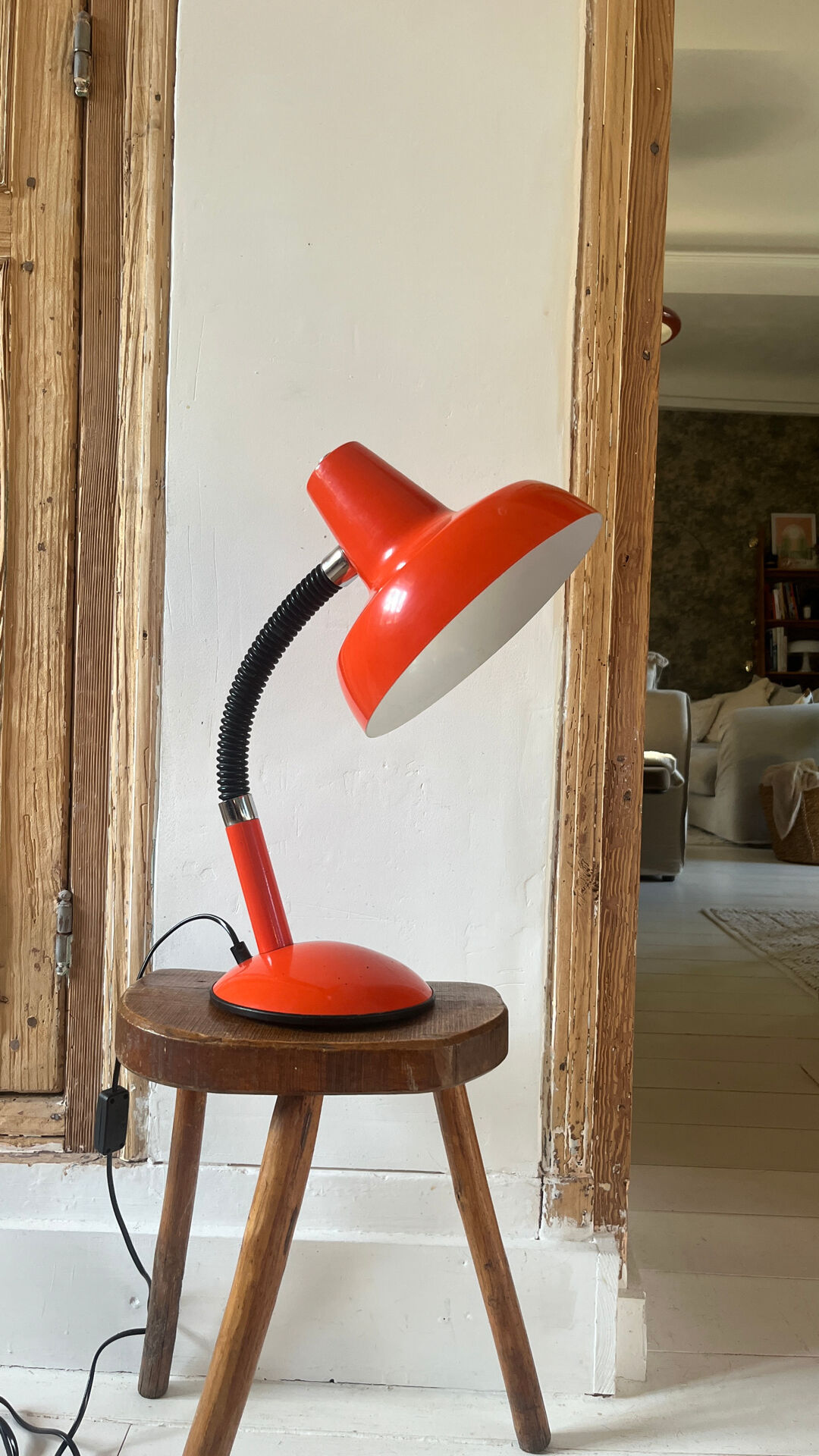 Vintage orange metal lamp