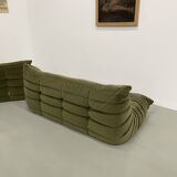 Vintage 2 and 3 seater green velvet togo set