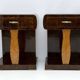 Paire de tables de chevet Art déco italiennes en noyer et érable, années 1920
