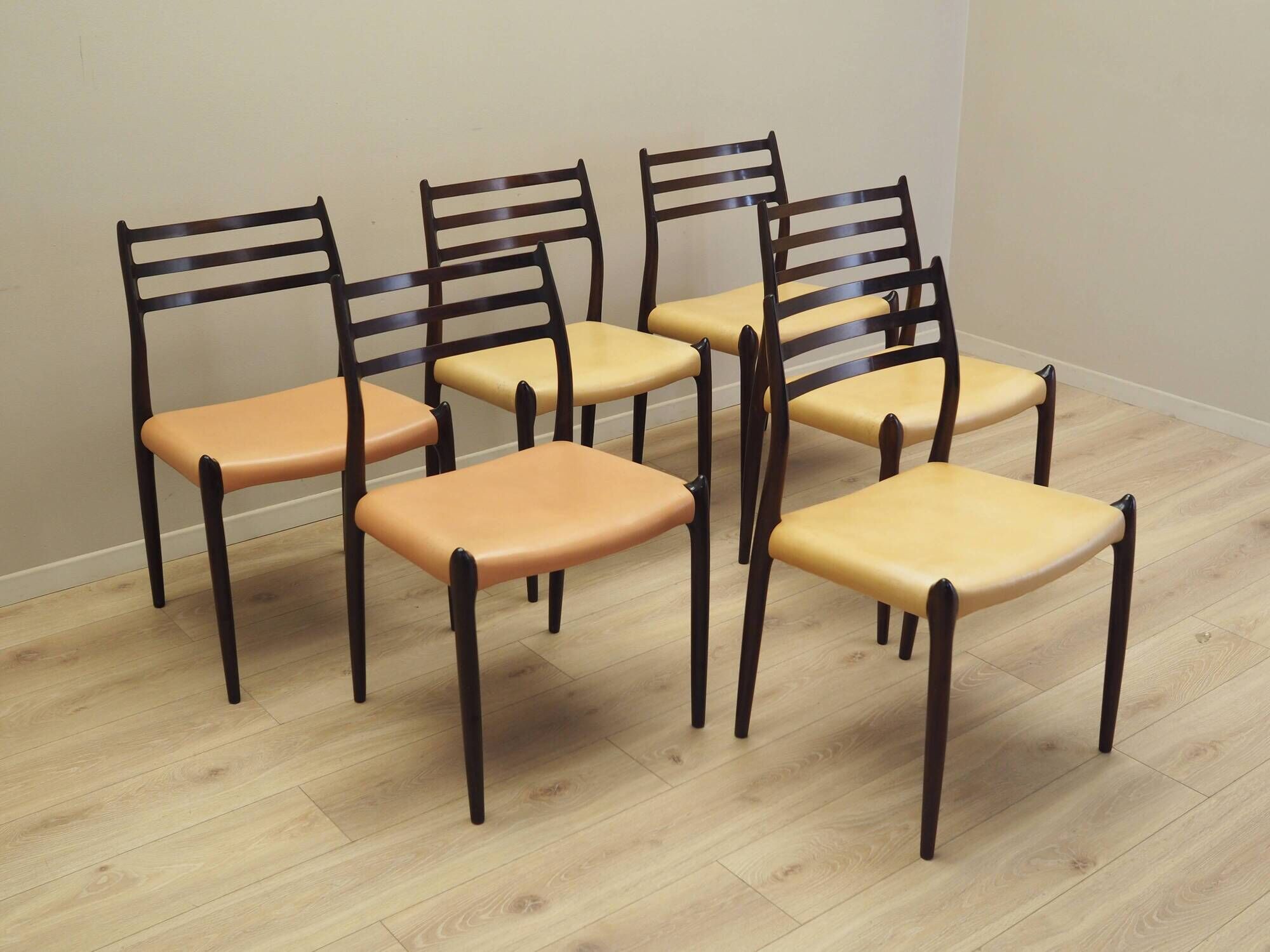 Set of six mahogany chairs, Danish design, 1960s, designer: Niels Otto Møll