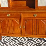 Vintage oak sideboard with sentry boxes and mirror