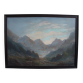 Hand painted painting, oil on fiberboard, signed, Czechoslovakia, 1960's.
