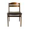 Scandinavian chair in wood and black leather