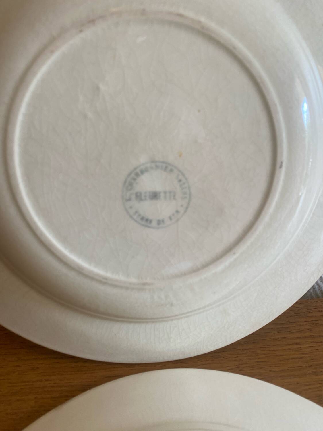 Antique ironstone plates from the coal mines