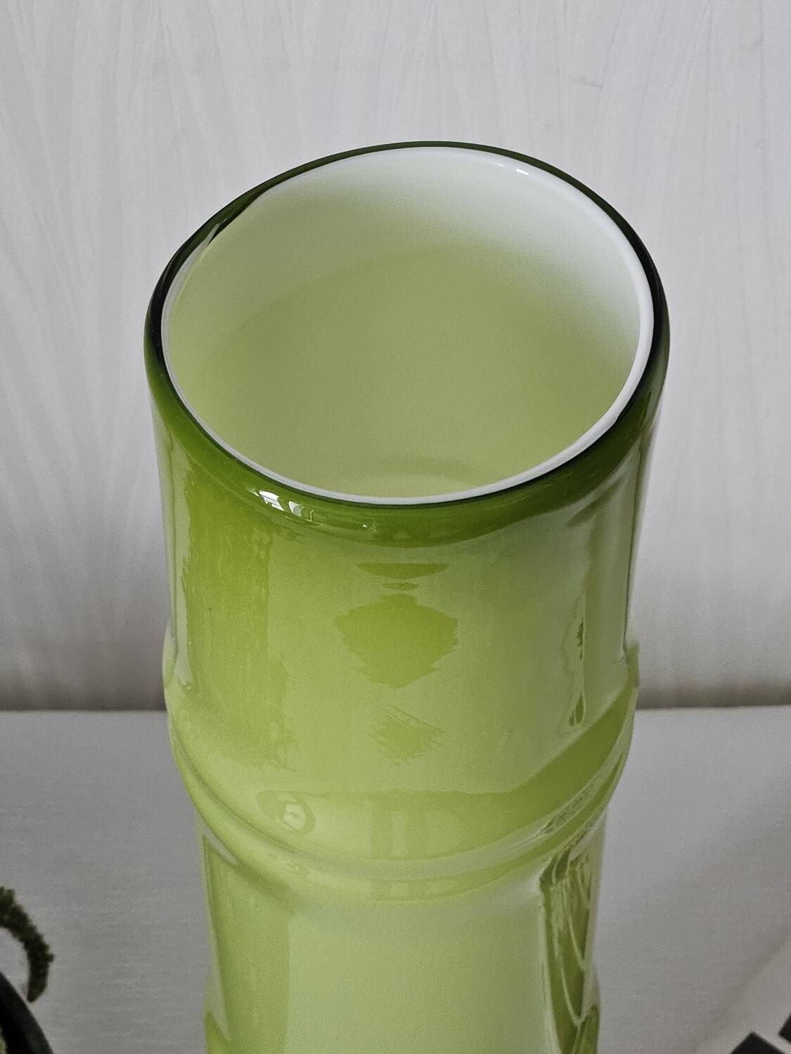 Vintage blown glass bamboo vase