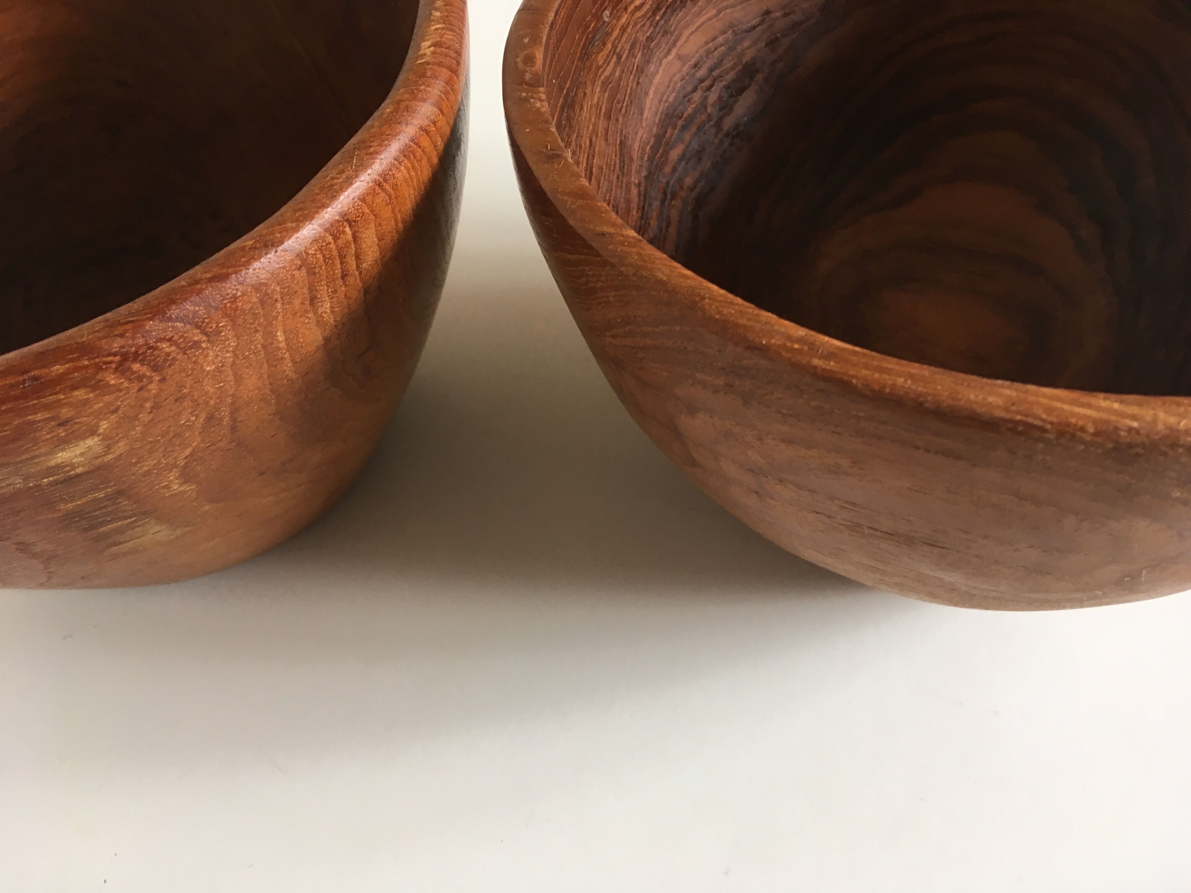 Pair of teak bowls