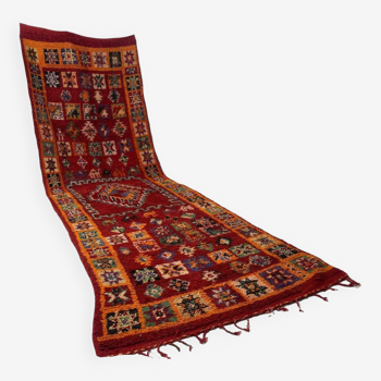 Handmade wool berber rug 521 x 156 cm