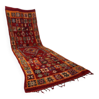 Tapis berbère en laine fait main 521 x 156 cm