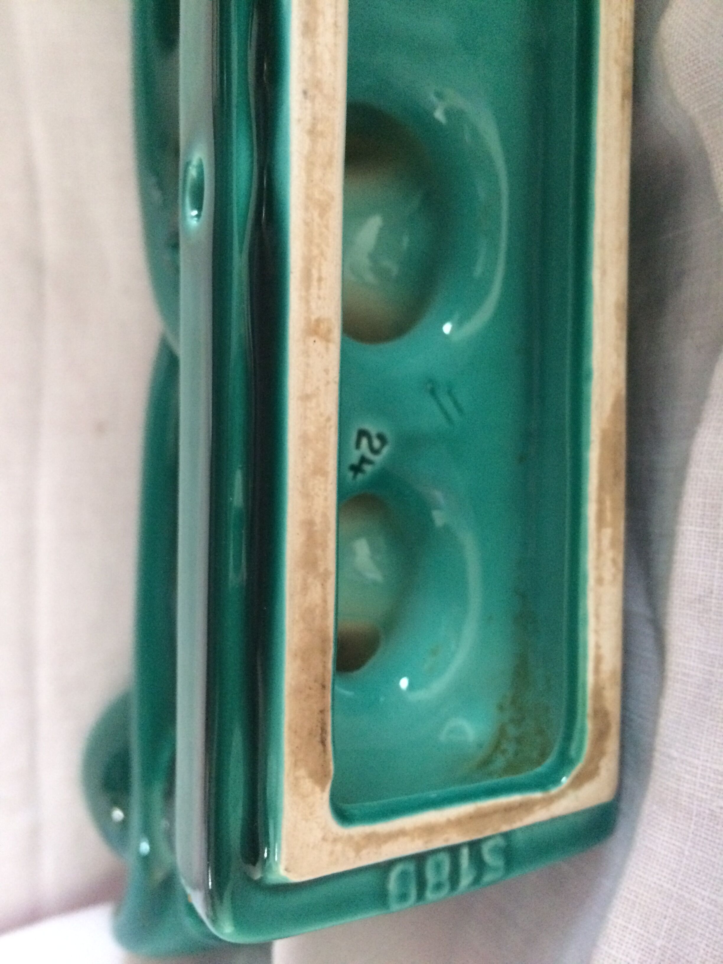 Green candlestick faience 1950s