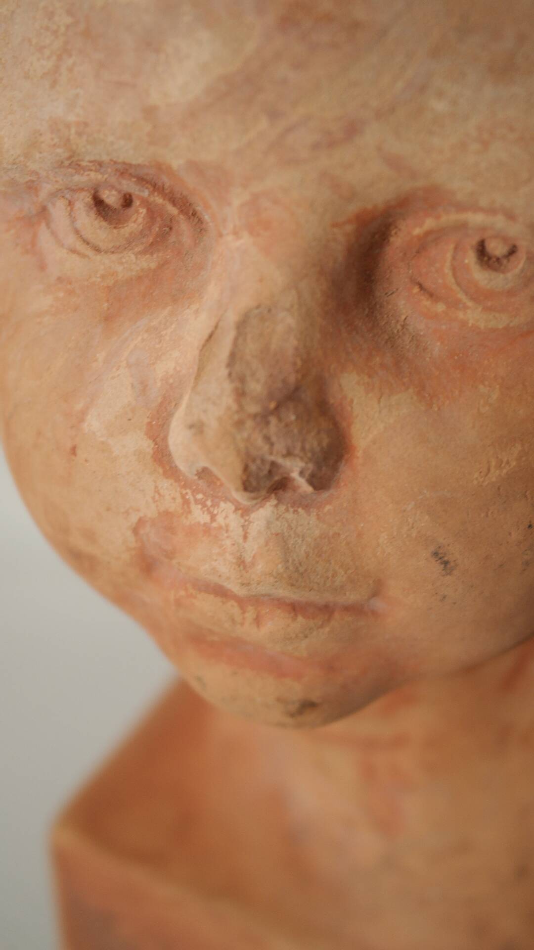 Ancient terracotta bust signed Beaulieu