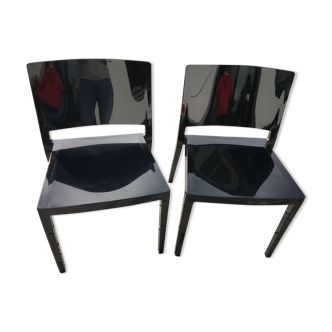 Set of 2 black Kartell Lizz chairs