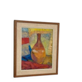 Swedish Oil on Canvas “Vase” by Britta Ringvall Vintage & Framed