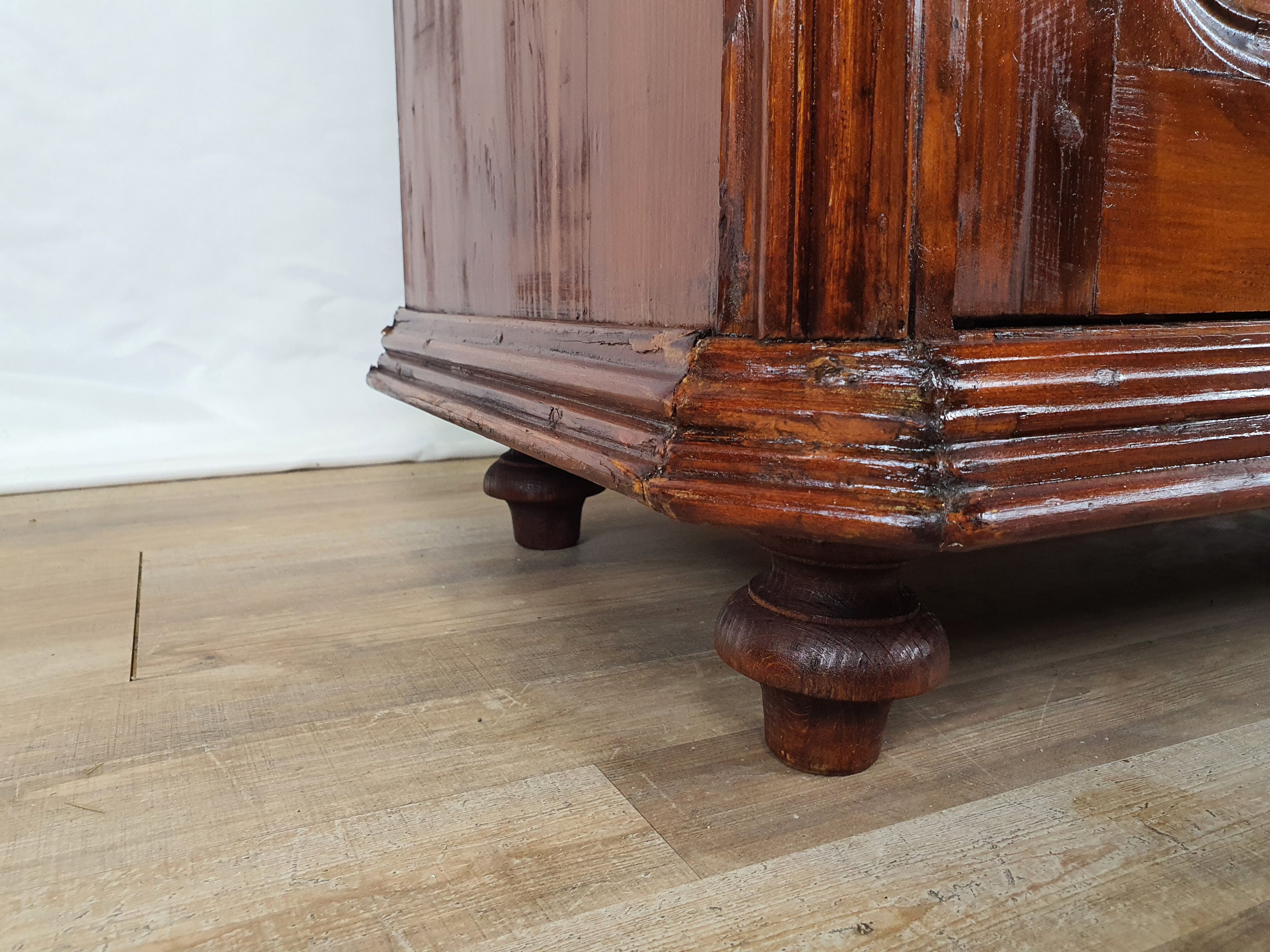 Rustic Wardrobe in Fir with Curtains