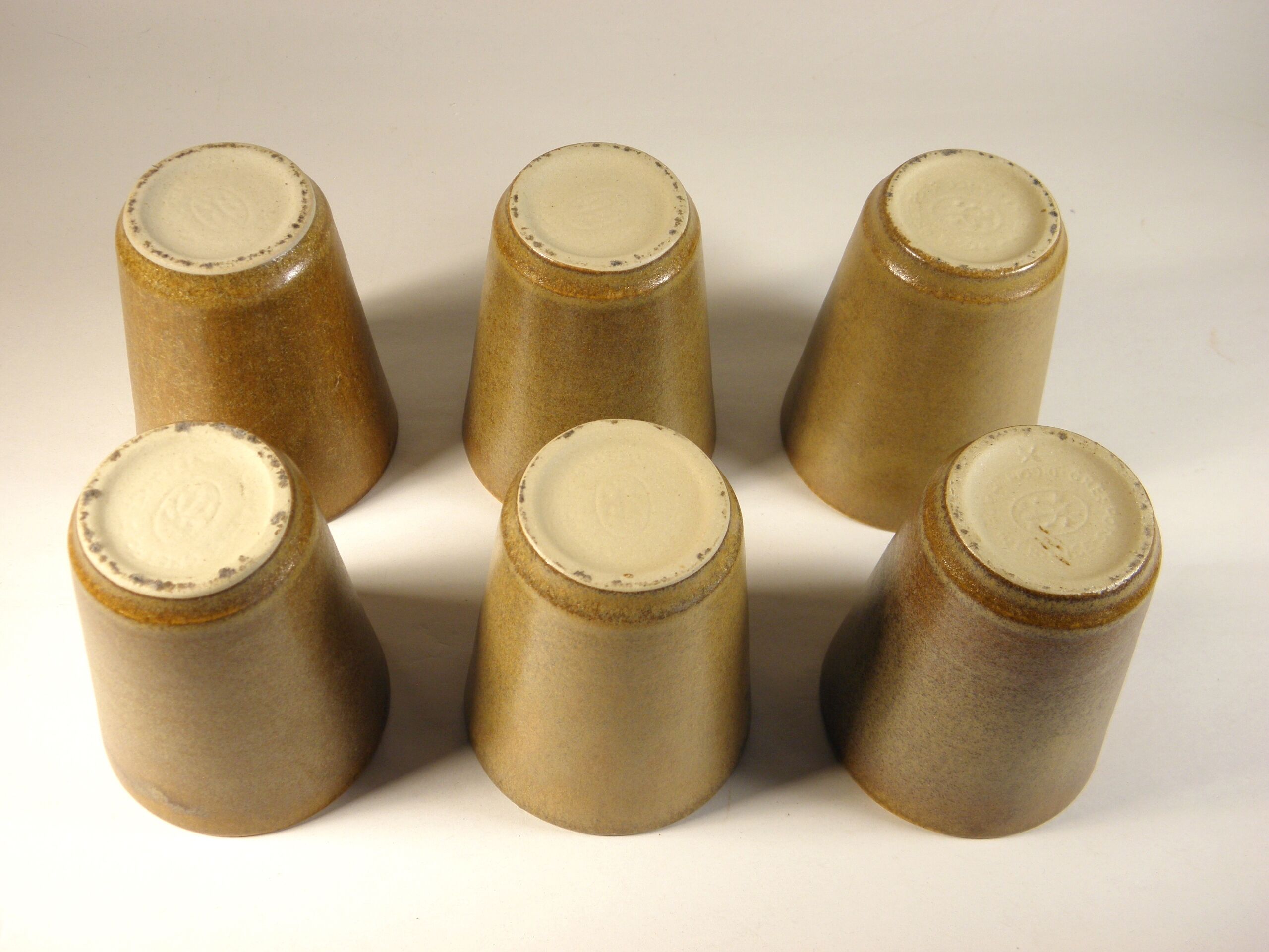 Set of 6 stoneware cups 1970