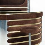 Modern suede bar from the mid-20th century by Willy Rizzo, Italy, 1970.
