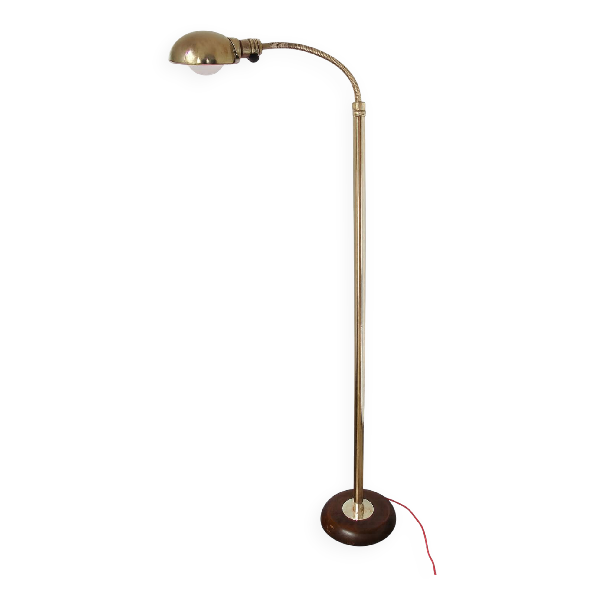 Art Deco Bauhaus floor lamp from the 1930s – nickel-plated brass, adjustabl