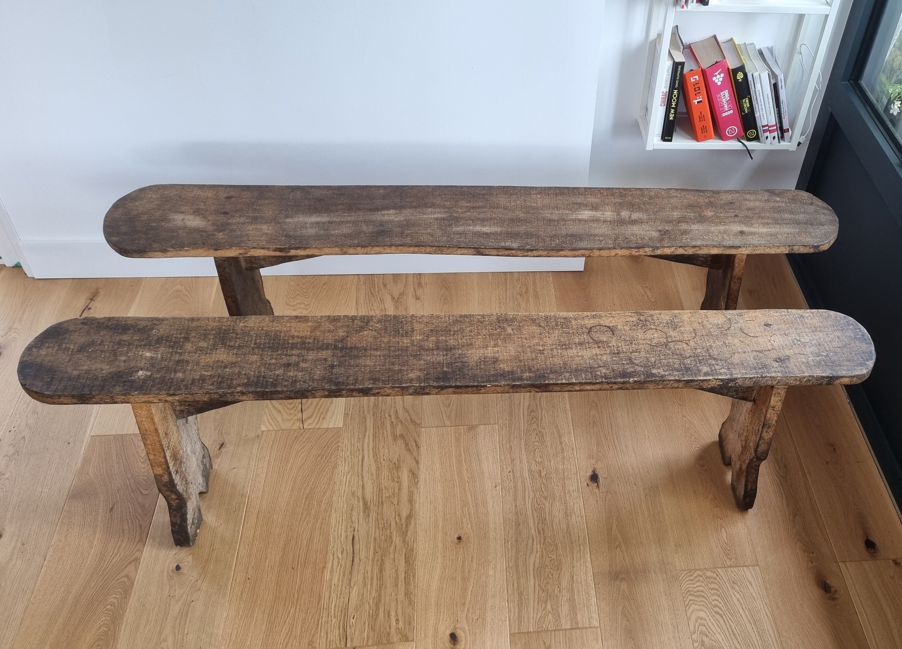 Pair vintage benches