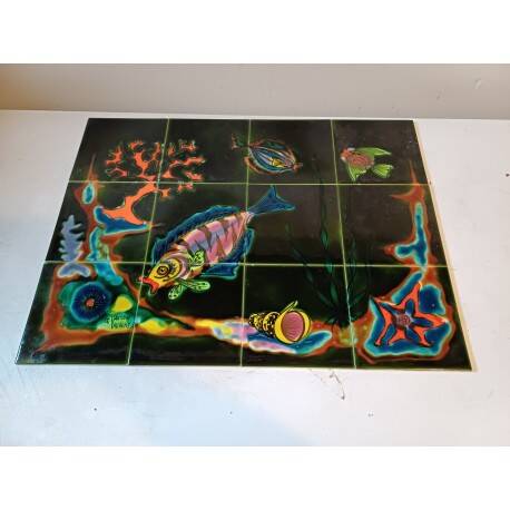 Vintage Vallauris ceramic tiles from "Le Vaucour"