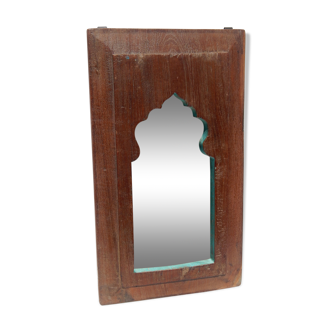 Miroir patine marron teck 26x44cm