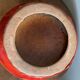 Bay Keramik red, brown and white fat lava handled vase West Germany