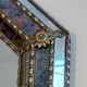 Octagonal Faceted Mirror with Brass Garlands — French Work, Glass