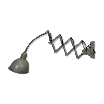 Grey industrial scissor wall lamp from elektroinstala, 1960s