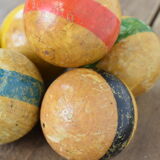 Set of 6 wooden balls.